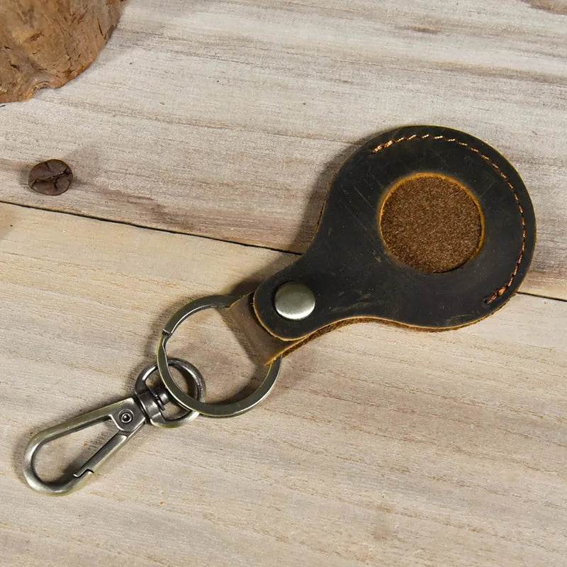 3-Piece Crazy Horse Leather Key Ring Soft Cowhide Keychains - VacationGrabs