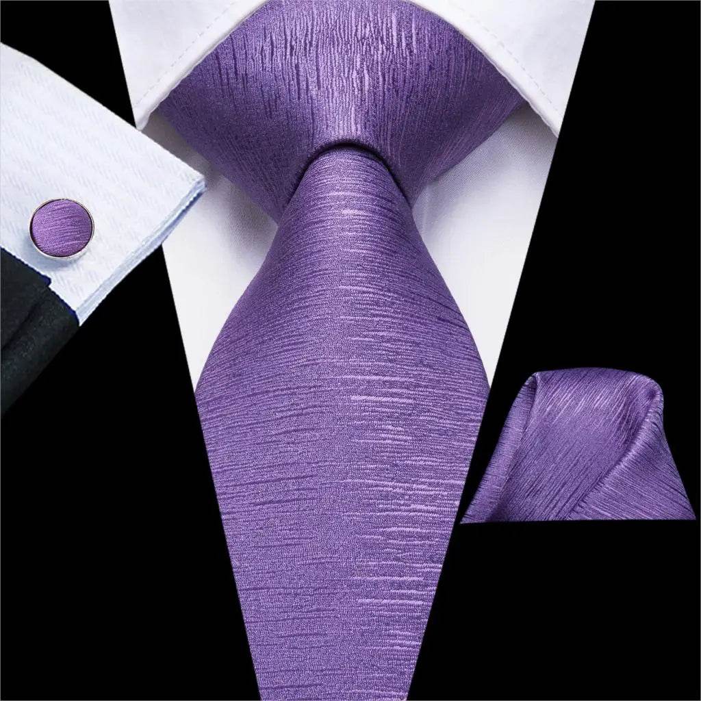 Purple Paisley Silk Tie Set for Men - VacationGrabs