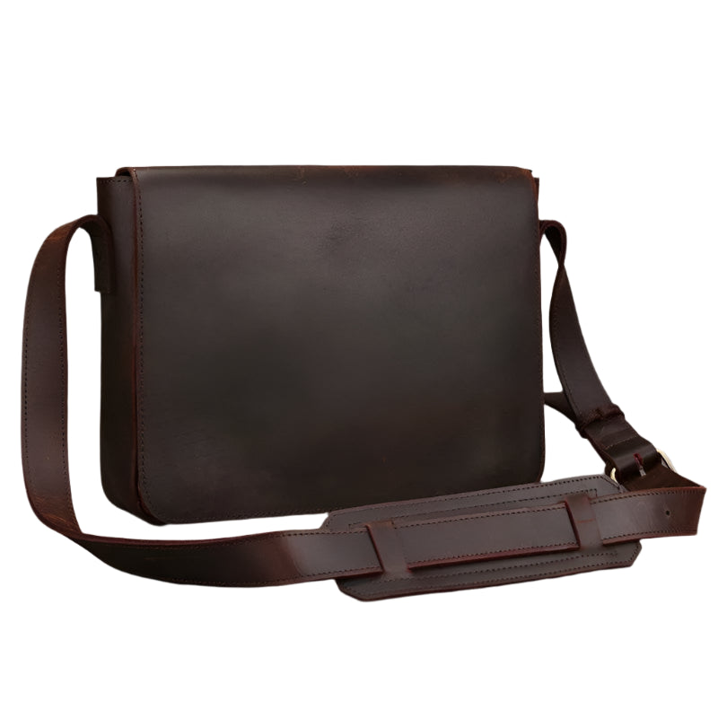Men's Leather Crossbody Bag – High Quality Crazy Horse School Bag - VacationGrabs