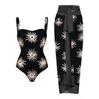 Retro One Piece Swimsuit Skirt Swimwear - VacationGrabs