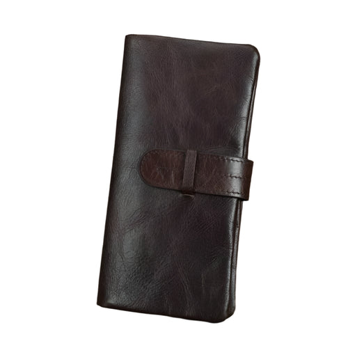Genuine Leather Long Wallet for Men & Women Cowhide Anti-Theft Purse - VacationGrabs
