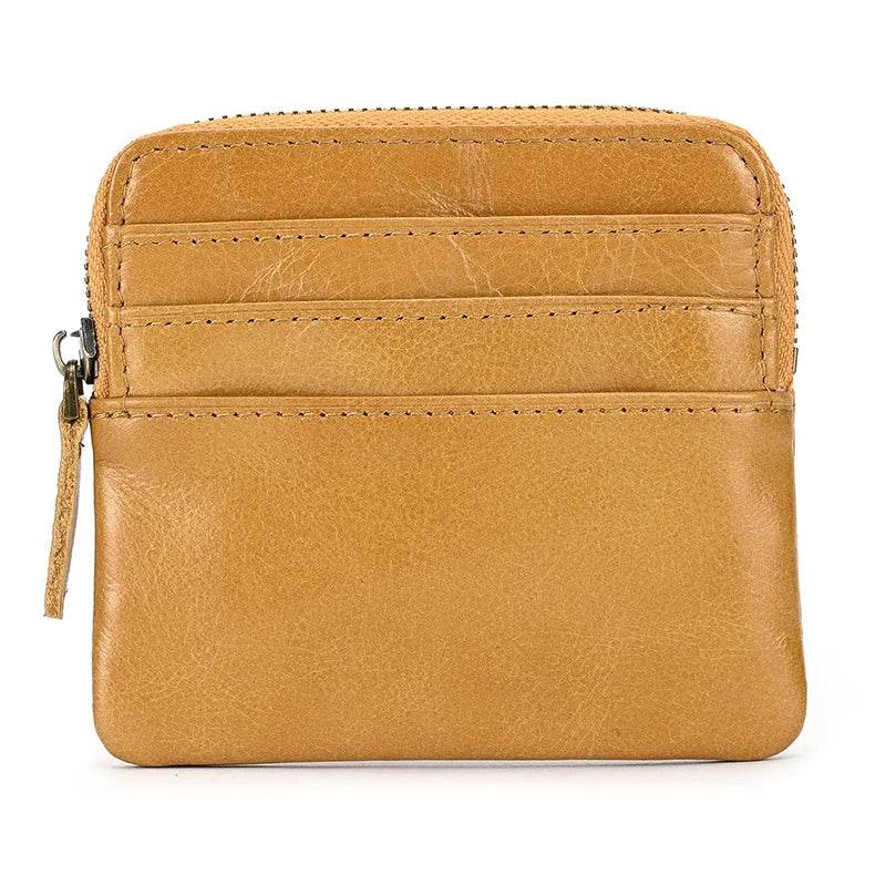 Mini Coin Purse Wallet Genuine Leather for Men & Women Zippered - VacationGrabs