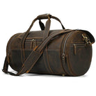 Genuine Leather Men’s Travel Bag Cowhide Shoulder Hand Luggage - VacationGrabs