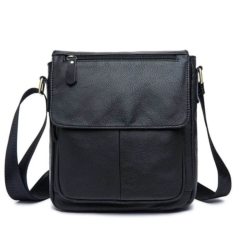 Genuine Leather Men's Shoulder Bag – High Quality Cowhide Crossbody - VacationGrabs