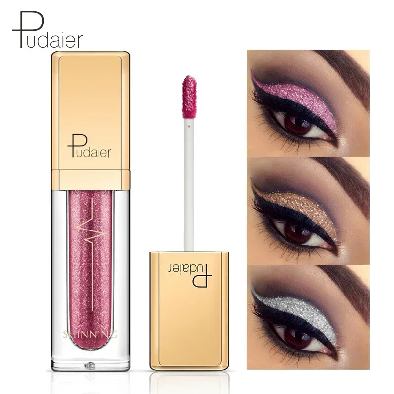 Pink Liquid Glitter Eyeshadow 18 Colors Waterproof Shimmer