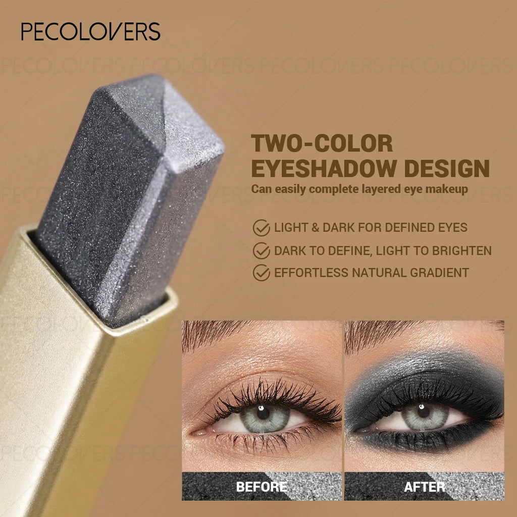 Two-Color Eye Shadow Stick Set, 6 Pcs, Waterproof Push-Up