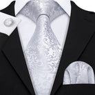 Floral Jacquard Silk Tie Set for Men - VacationGrabs