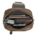 Genuine Leather Sling Bag – Men's Retro Crossbody Chest Bag