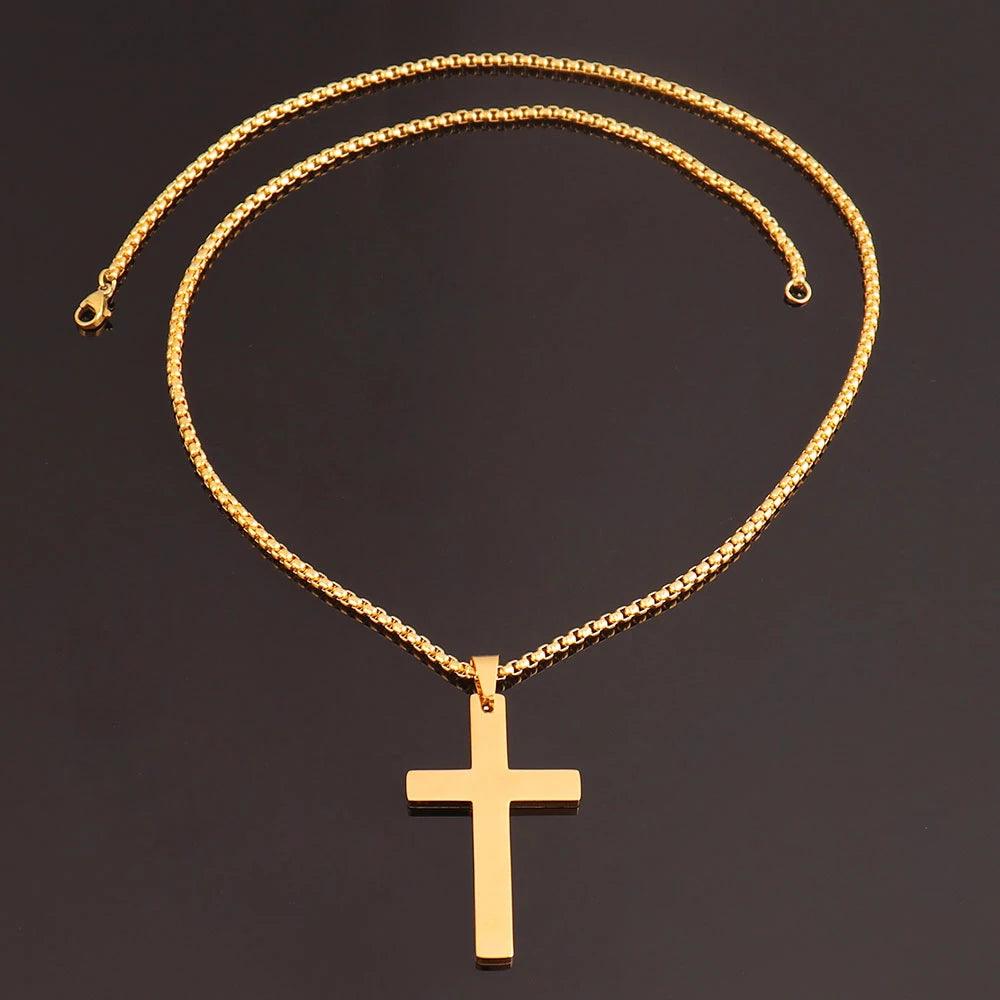 Men's Jewelry - Necklaces 316L Stainless Steel Cross Necklace Punk Gold Silver Black Color Cross Pendant