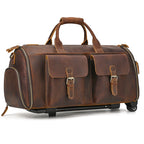 Men's Genuine Leather Weekender Duffel Bag