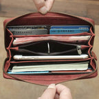 Luxury Men’s Leather Clutch Wallet Embossing Cowhide Long Purses - VacationGrabs