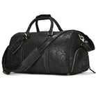 Genuine Cowhide Leather Travel Duffle Bag Men’s Weekend Bag Shoe Pocket - VacationGrabs