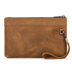 Vintage RFID Anti-Theft Leather Handbag Crazy Horse Clutch - VacationGrabs