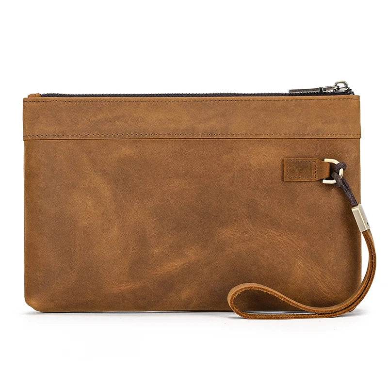 Men’s & Women’s Genuine Leather Clutch Wallet Phone Bag with Wristlet - VacationGrabs