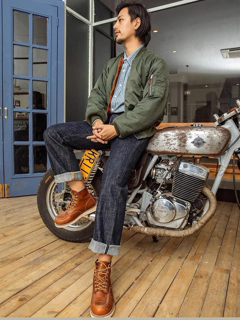 Red Tornado Selvedge Denim Jeans Loose Fit Straight Leg Pants Amekaji