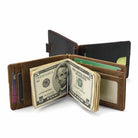 Men's Genuine Leather Clip Wallet Multi-Card Bifold Coin Wallet - VacationGrabs