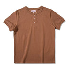 Red Tornado Short Sleeve Henley T-Shirt Heavyweight Cotton Every Day Tee Amekaji