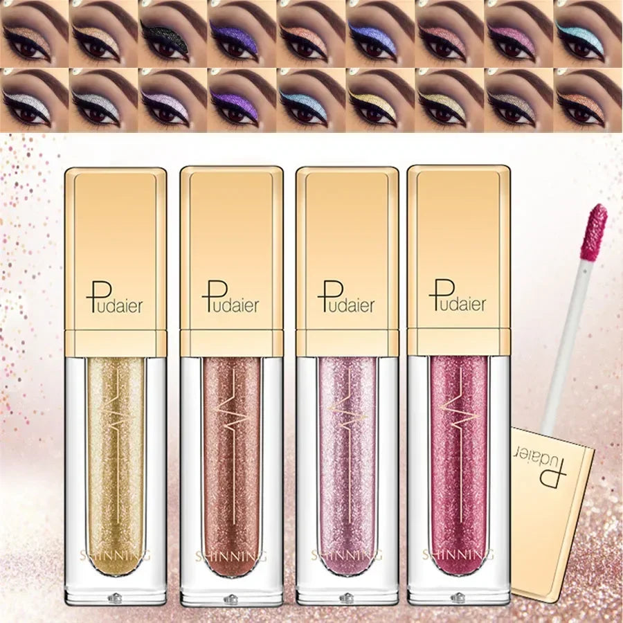 Pink Liquid Glitter Eyeshadow 18 Colors Waterproof Shimmer