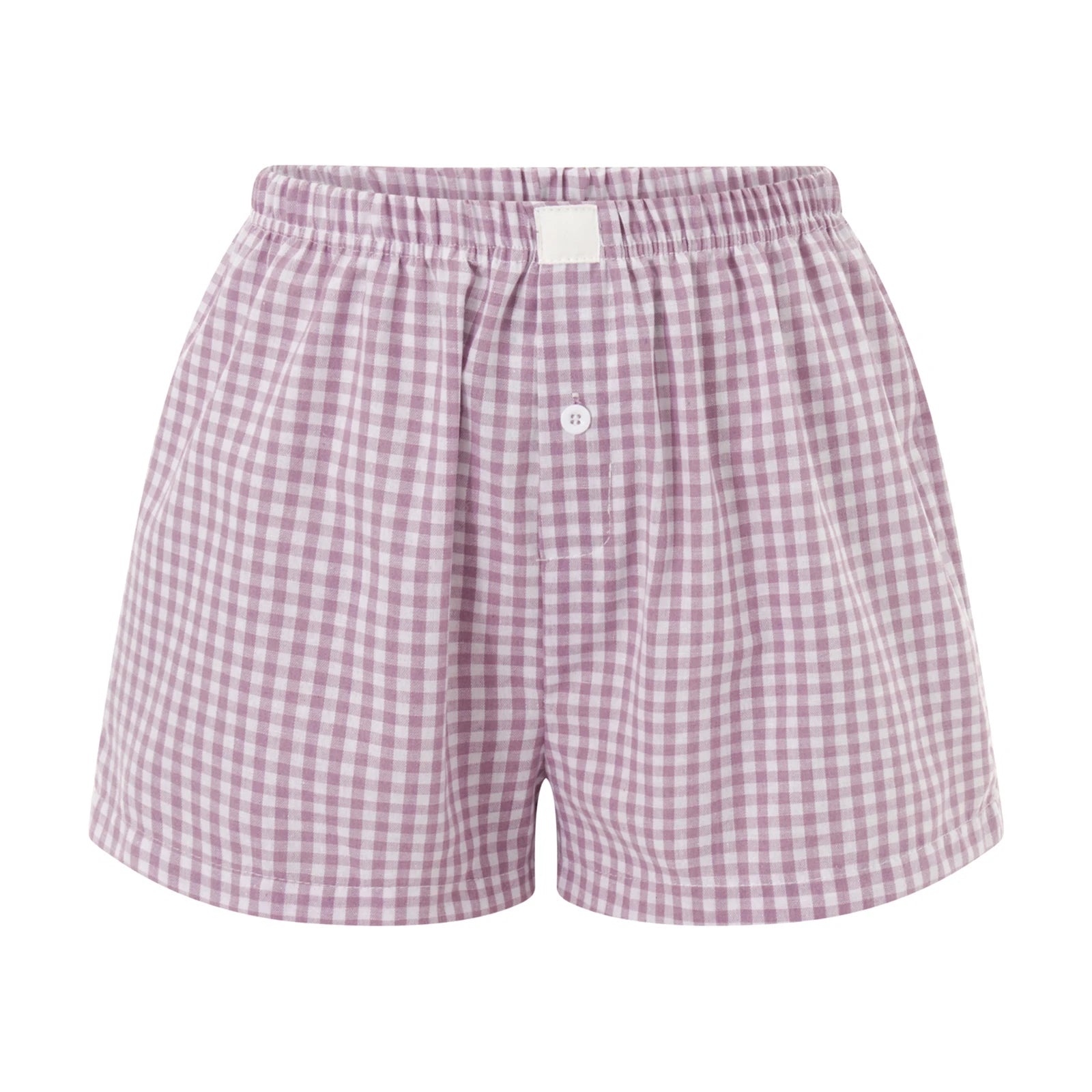 VacationGrabs Women Y2k Gingham Boxer Shorts Stripes Button Elastic Waist Boxers Cute Mini Bloomers Plaid Loose Fit Boy Shorts