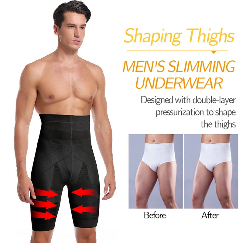 Men's High-Waisted Tummy Control Shaper Boxer Briefs