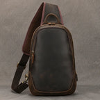 Men's Genuine Leather Sling Bag — Vintage Travel Crossbody