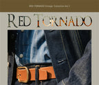 Red Tornado Mens Slim Straight Jeans Rinsed Red Selvedge Denim Pants