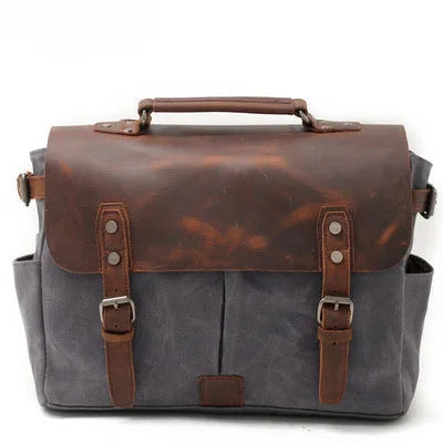 Large Men's Genuine Leather Briefcase 13" Laptop Bag