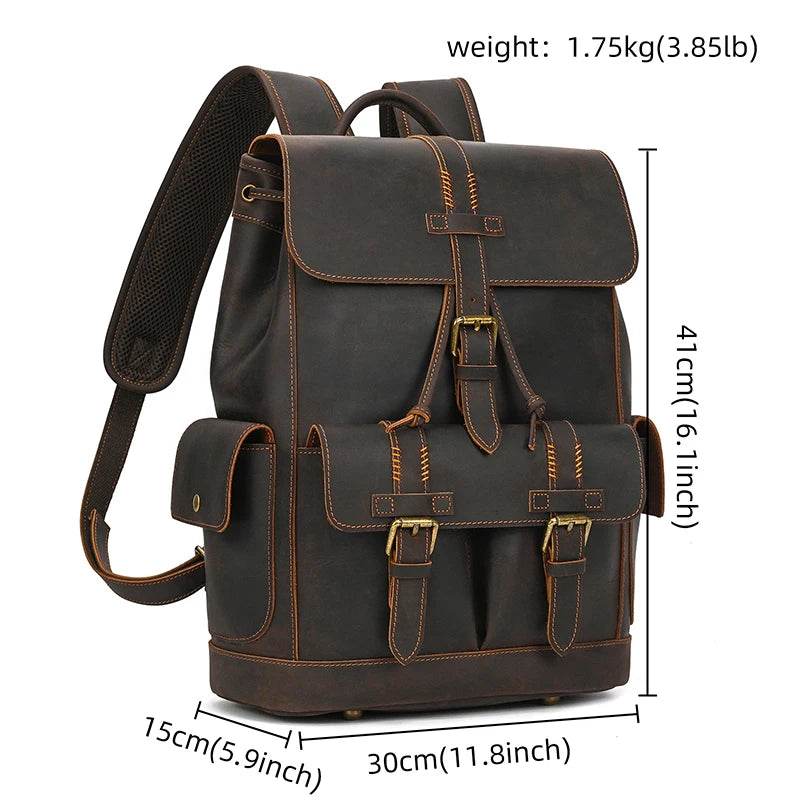 Leather Backpack for Camera DSLR Travel Bag for Men and Women - VacationGrabs