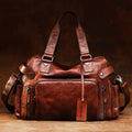 Genuine Leather Duffel Bag – Unisex Travel & Weekender Bag with Laptop Compartment