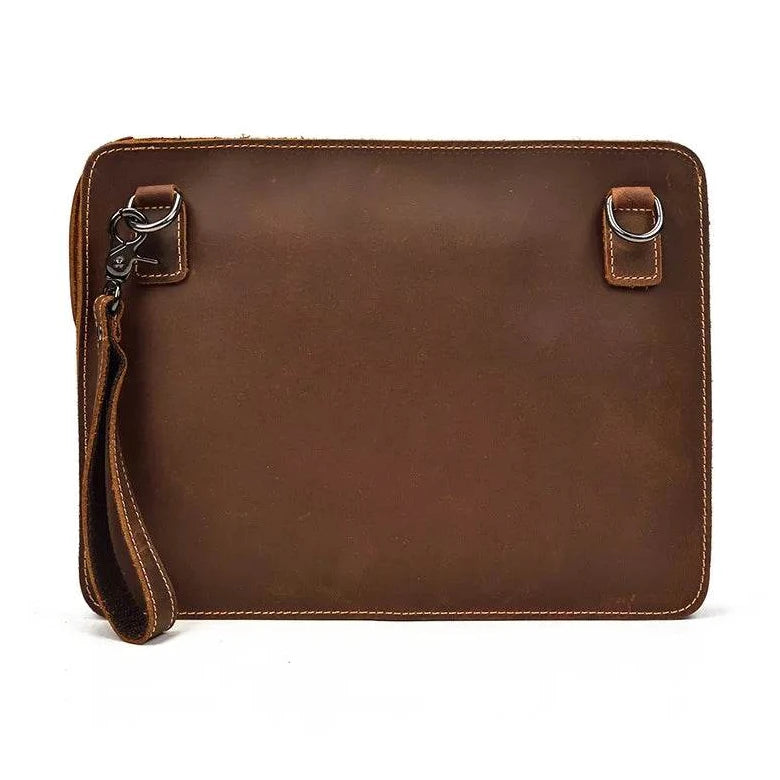 Leather Clutch Bag iPad Tablet Cover Bag with Shoulder Strap - VacationGrabs