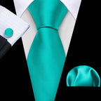 Green Silk Tie Set for Men: Multiple Shades Available - VacationGrabs