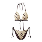 VacationGrabs Women Reversible Two Piece Swimsuit Halter String Triangle Bikini Sets Tie Side Cheeky Thong Brazilian Bathing Suit