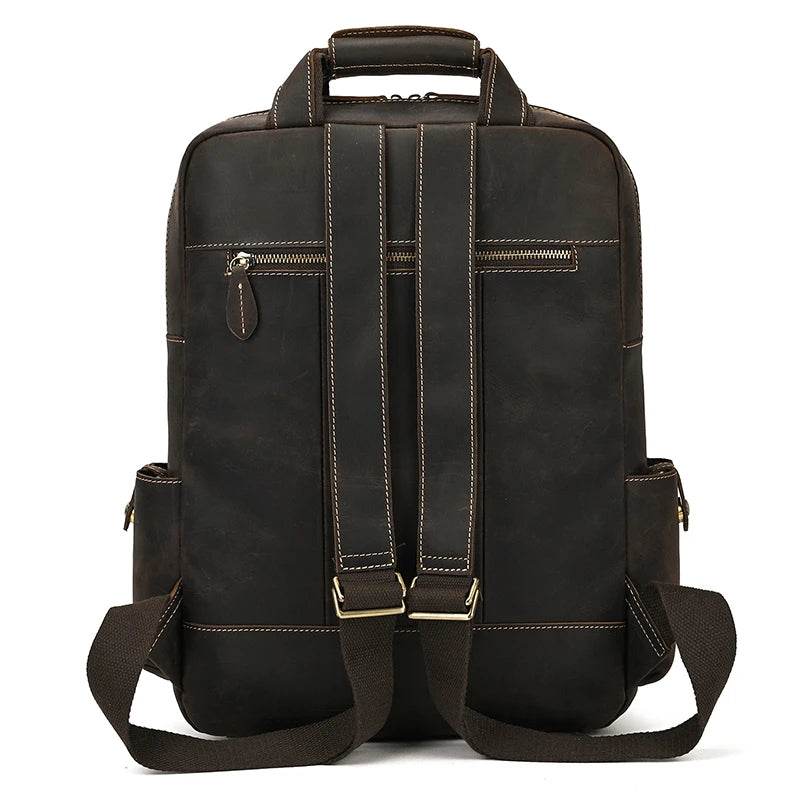 High Capacity Leather Backpack Luxury Design Men’s Travel Bag - VacationGrabs