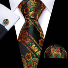 Gold & Beige Silk Tie Set for Men - VacationGrabs