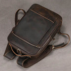 Vintage Men's Crazy Horse Leather Backpack Travel Rucksack Bag - VacationGrabs