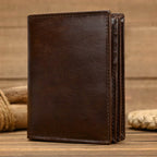 Fashion Leather Wallet for Men Crazy Horse Style Card Holder - VacationGrabs
