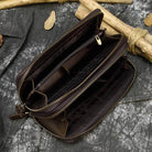 Luxury Double Zipper Leather Wallet for Men & Women with Coin Pouch - VacationGrabs