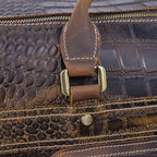 Rolling Genuine leather hand luggage travel bag with wheels