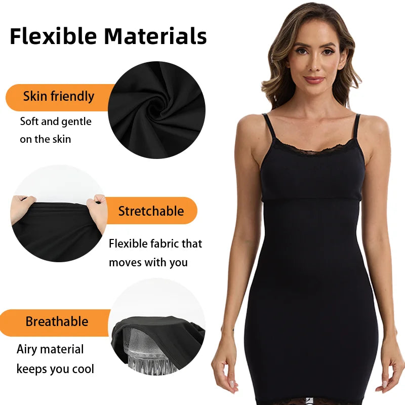 Lace Camisole Body Shaper Dress - Tummy Control & Butt Lift