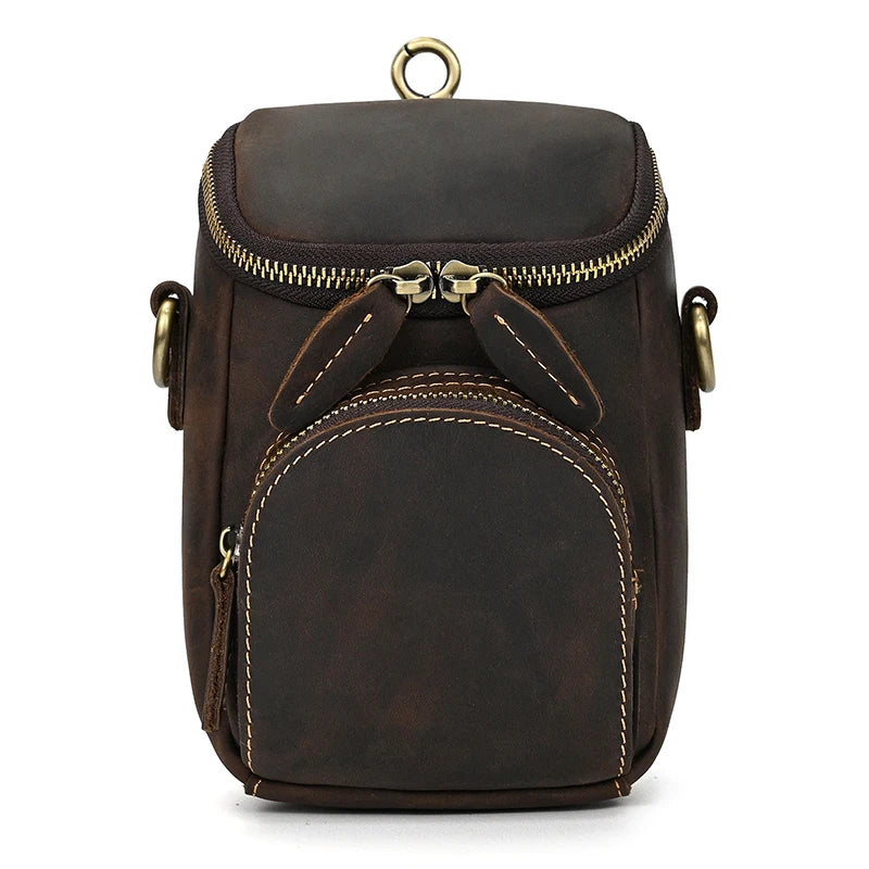 Man's Sling Bag Genuine Leather Chest Bag 2026 Hot Crossbody Bags For Men Bag for Gym Sport Bags Male Black Chest Bag Anti Theft