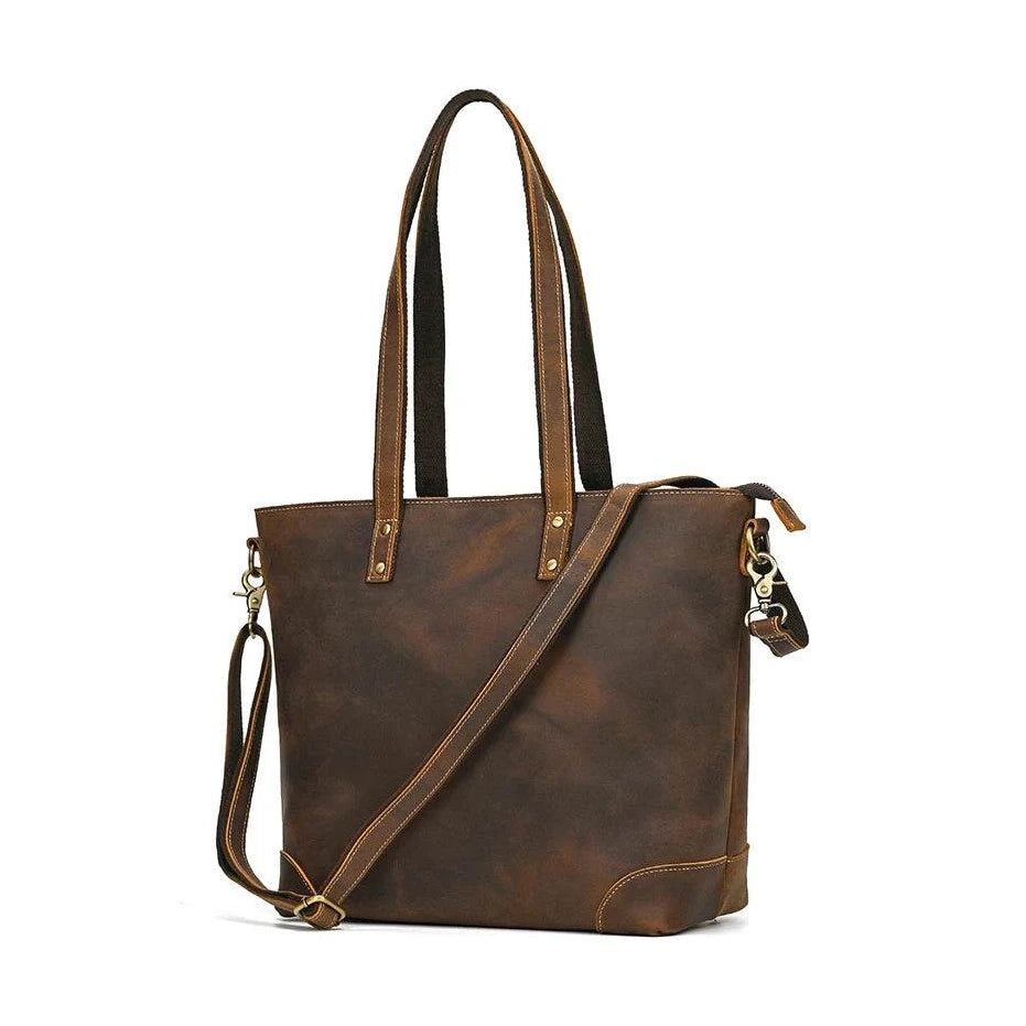 Designer Leather Handbag Women Fashion Work Totes Cowhide - VacationGrabs