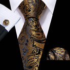 Gold & Beige Silk Tie Set for Men - VacationGrabs
