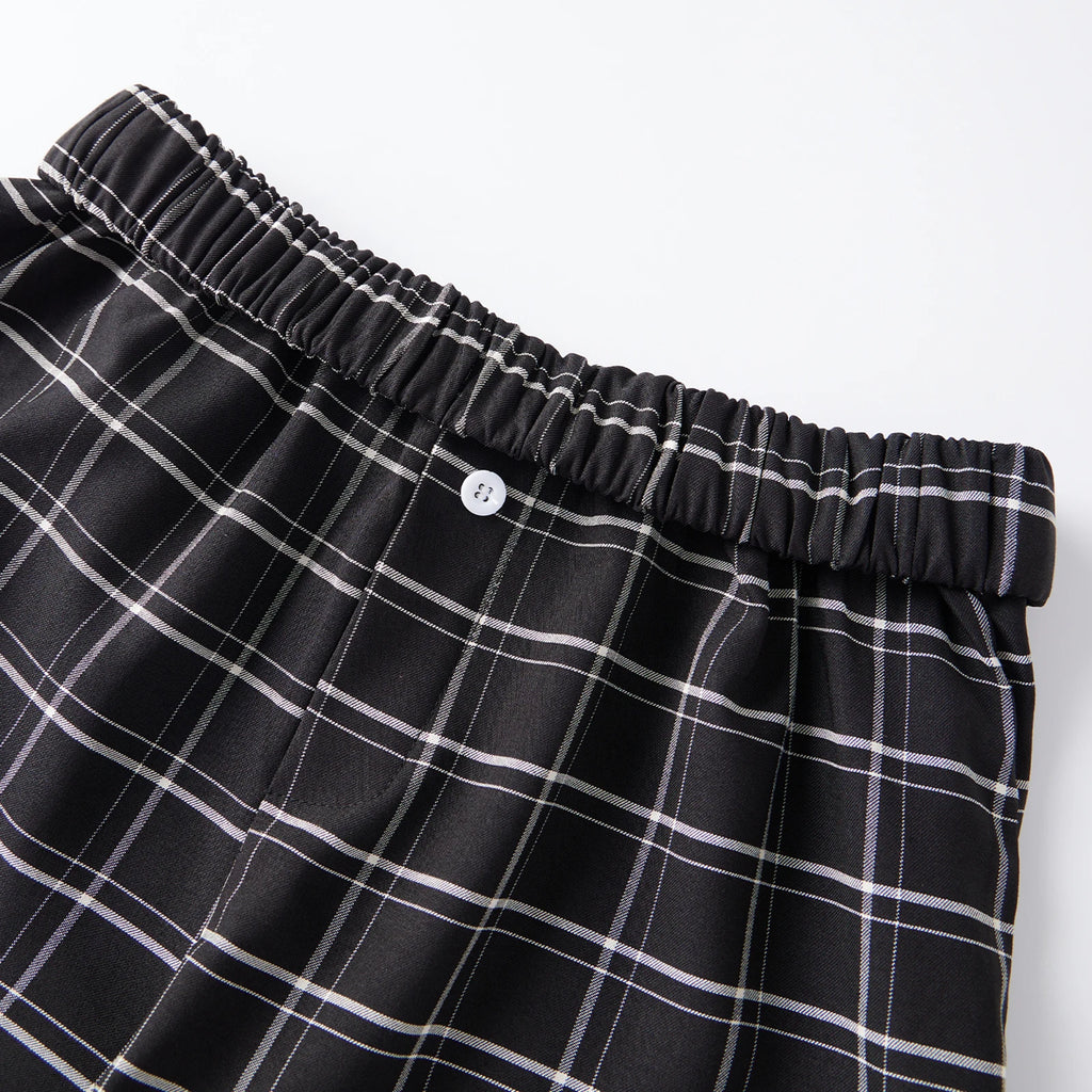 VacationGrabs Teen Girl Elastic Waist Micro Casual Shorts Women Y2K Plaid Print Boxer Shorts Retro Streetwear Summer Lounge Bottoms