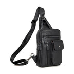 Leather Chest Sling Bag Waterproof Casual Real Leather Men Bag - VacationGrabs