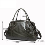 Soft Cowhide Leather Duffle Bag Large Capacity Men’s Weekend Bag - VacationGrabs
