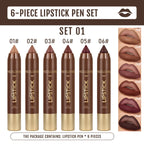 6-Piece Waterproof Matte Lip Liner Set, Long-Lasting