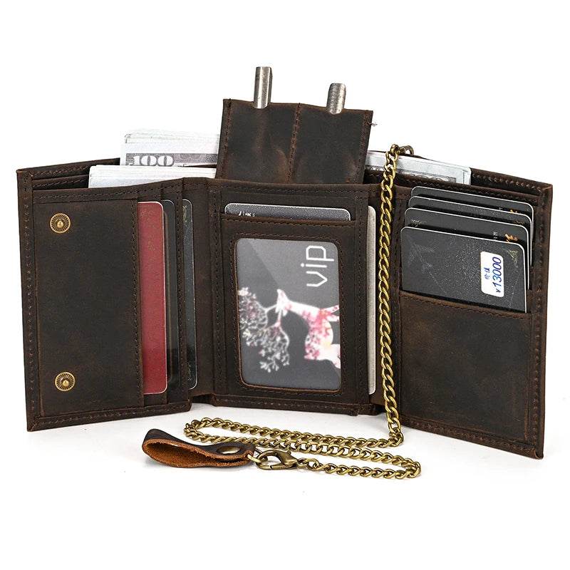 Luxury Brand Designer Men’s Leather Wallet with Coin Pouch & Card Holder - VacationGrabs