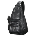 Genuine Leather Men Chest Bag Single Shoulder Sports Riding Bag - VacationGrabs