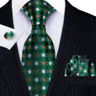 Green Silk Tie Set for Men: Multiple Shades Available - VacationGrabs