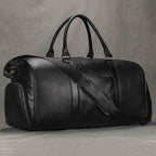 Large Capacity Men’s Genuine Leather Duffel for Travel and Fitness - VacationGrabs